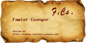 Famler Csongor névjegykártya